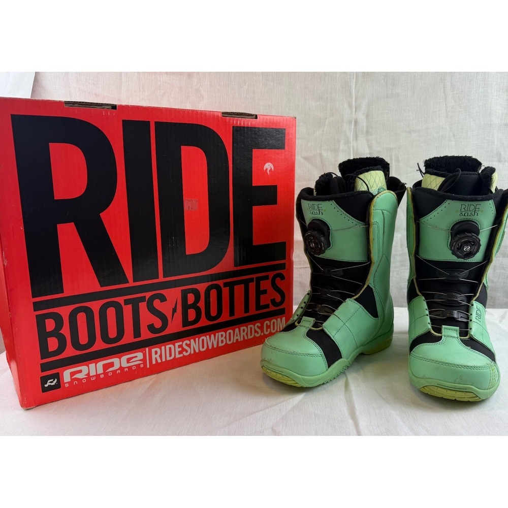 Ride Sash Boa Coiler Snowboard Boots Womens 7.5 Mint Green R11417075 Winter EUC